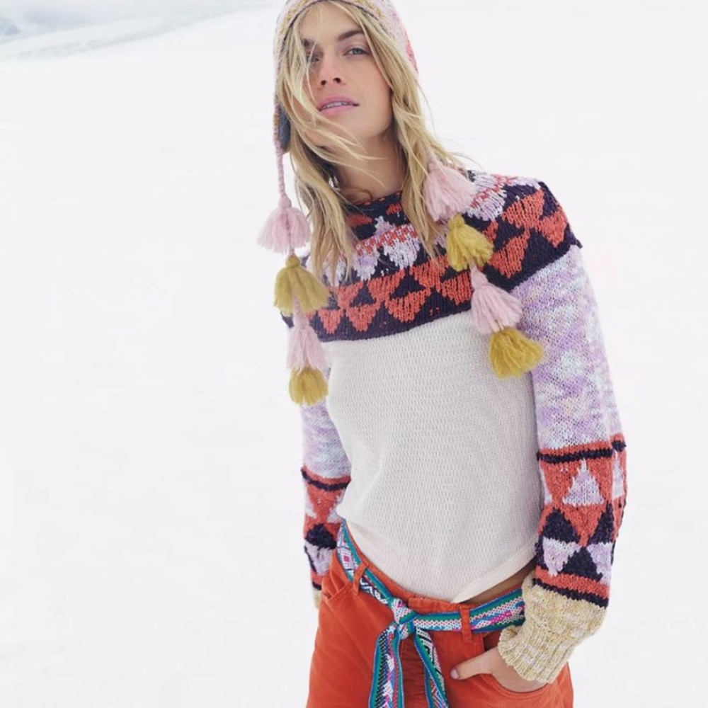 Free People Swit the Small Stuff Sweater L